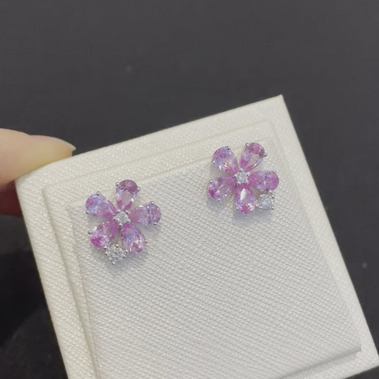 Review of Florea White Gold Earrings Pink Sapphire and Diamond By Juvetti Jewellery