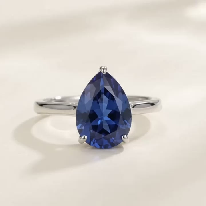 Pandal pear cathedral solitaire ring video | Juvetti