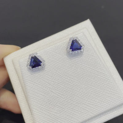 Melba necklace, Diana rings and earrings set with lab grown diamond, blue sapphire and pink sapphire.