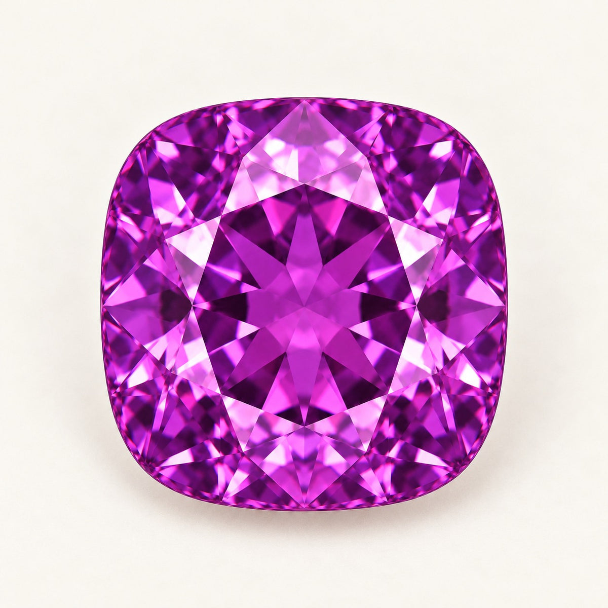 Purple lab-grown spinel, cushion cut