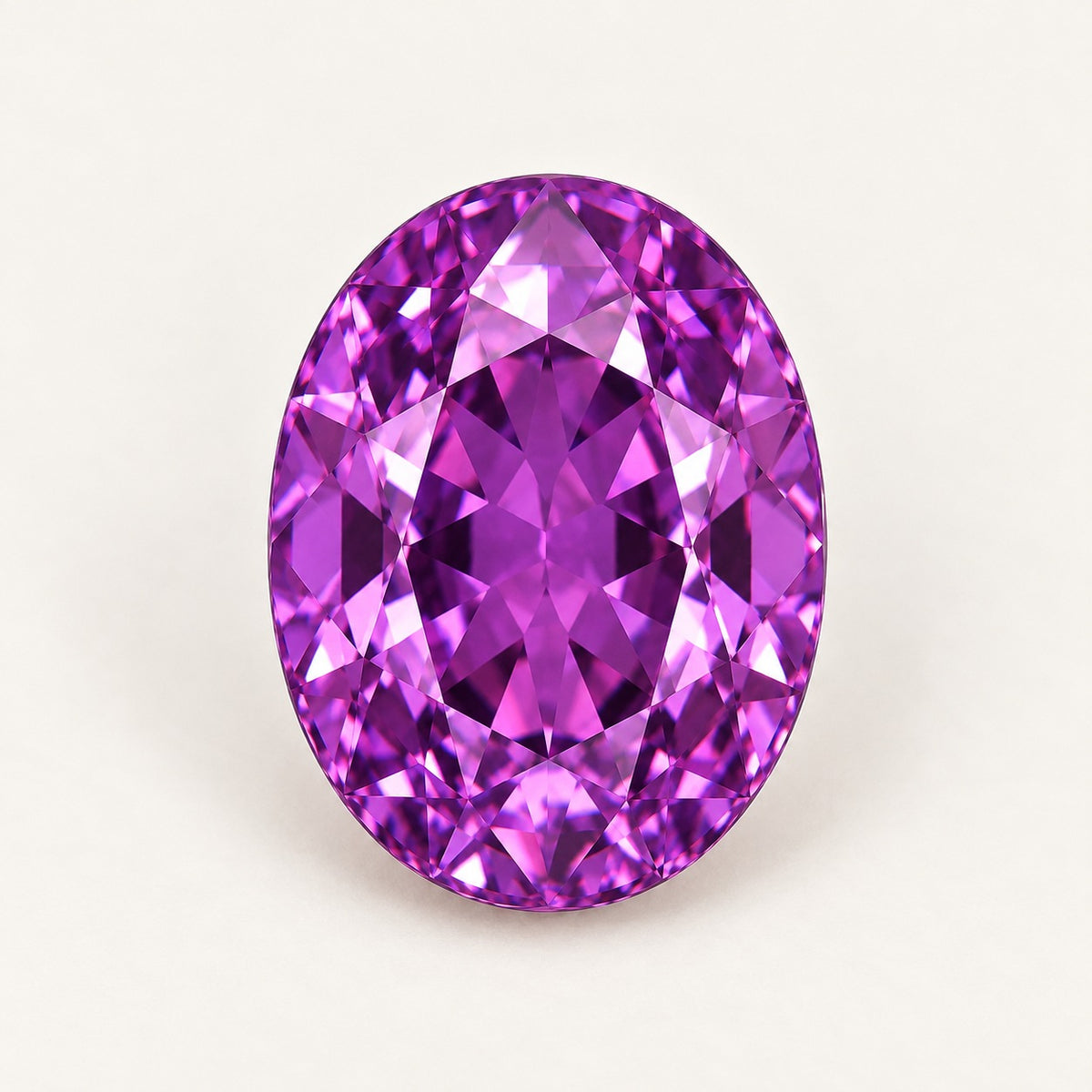 Purple lab-grown spinel, oval cut