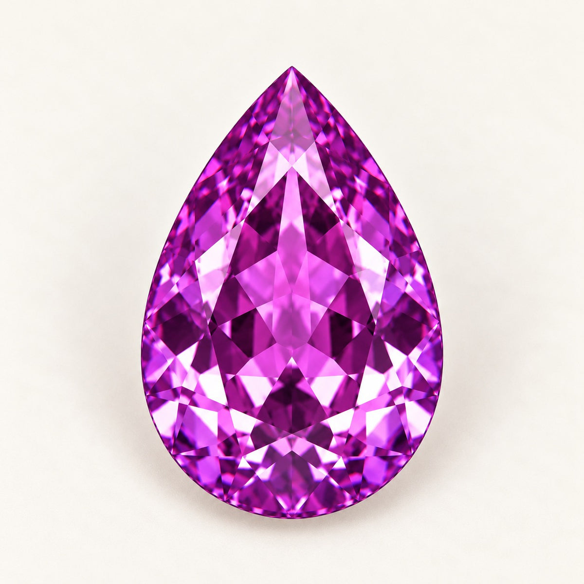 Purple lab-grown spinel, pear cut