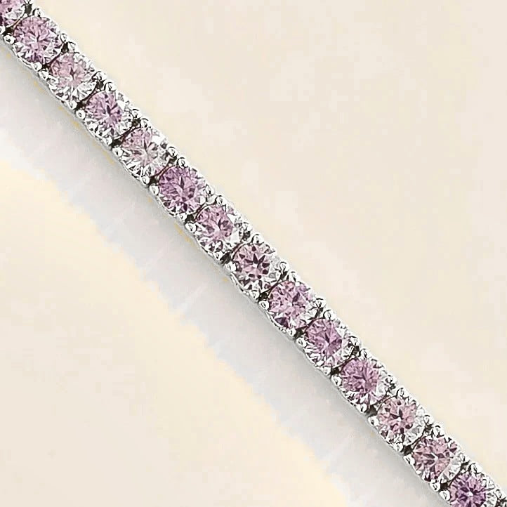 Stacy Purple Sapphire Round Tennis Bracelet in White Gold – detail