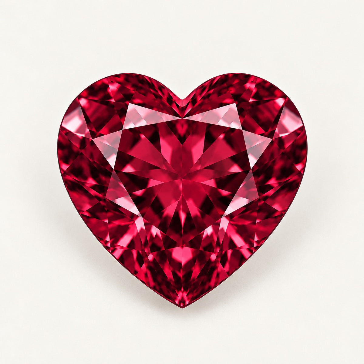 Red lab-grown spinel, heart cut