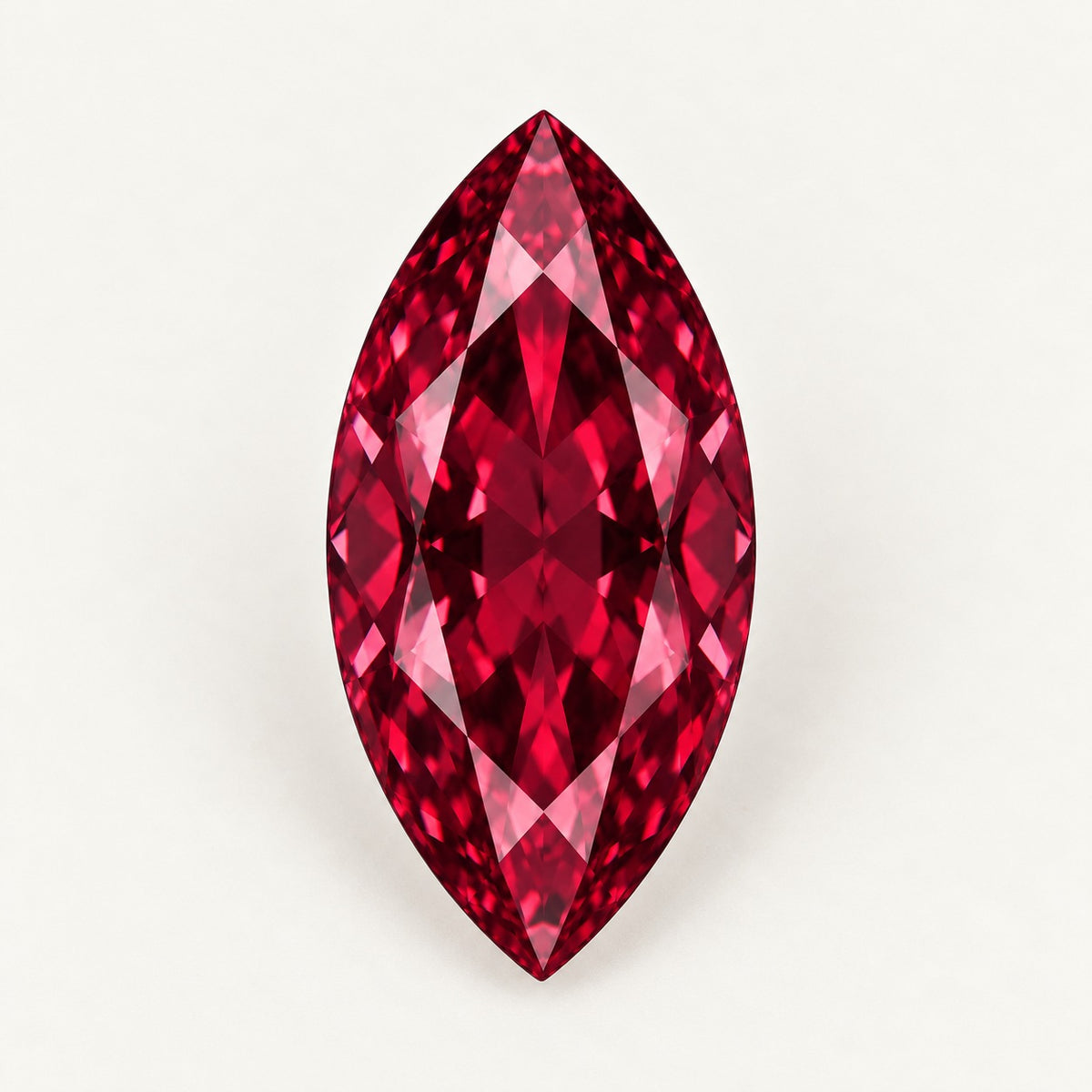 Red lab-grown spinel, marquise cut