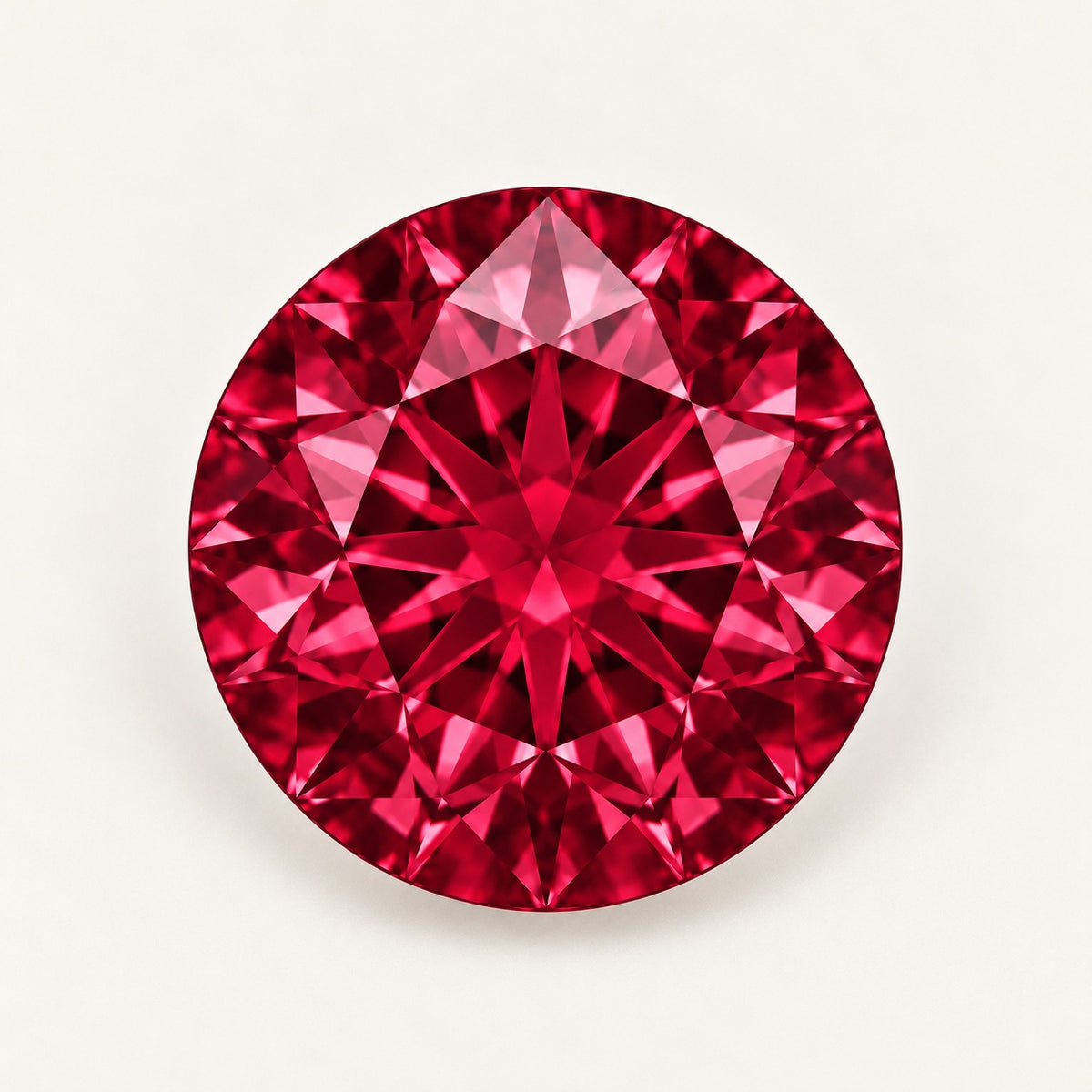 Red lab-grown spinel, round cut