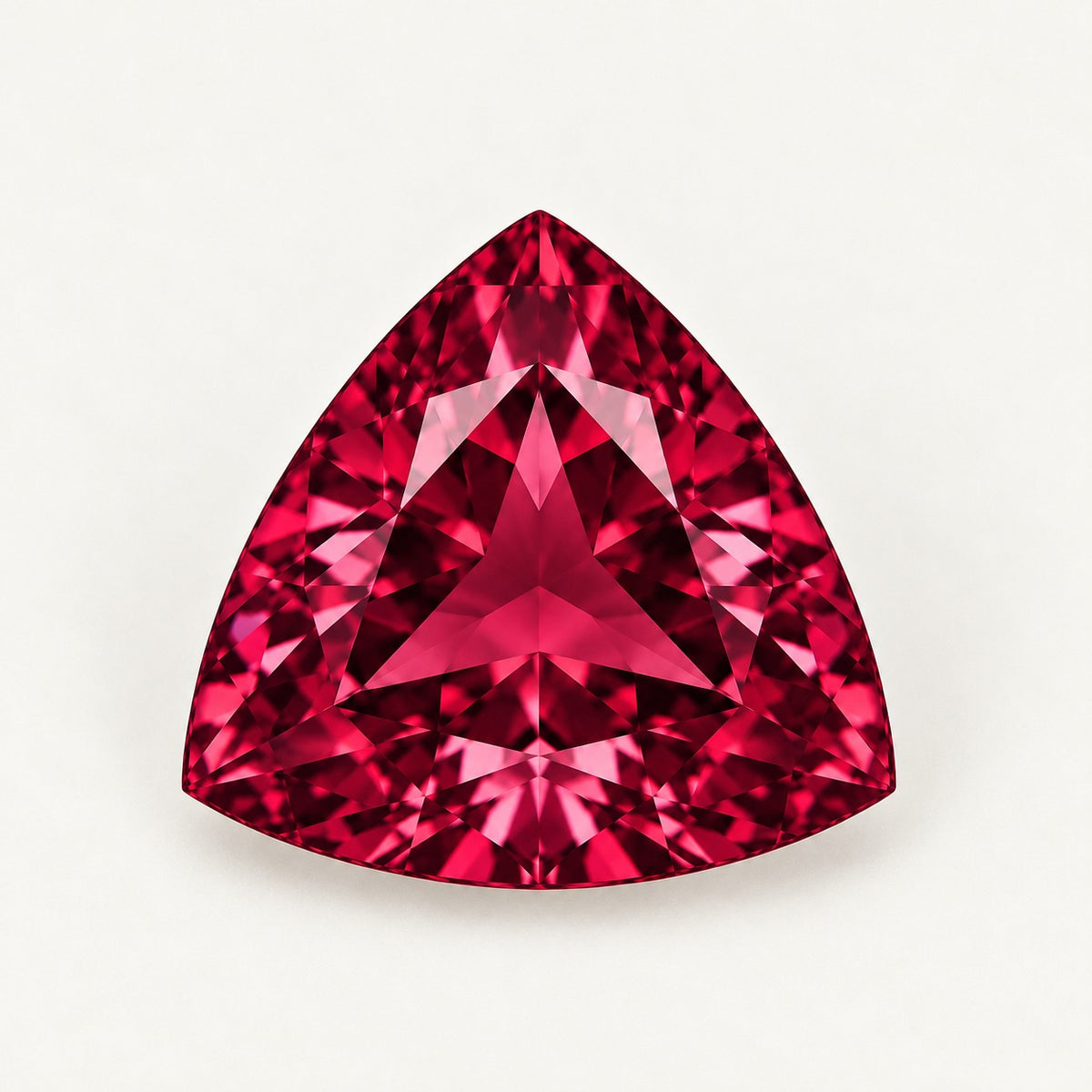 Red lab-grown spinel, trillion cut
