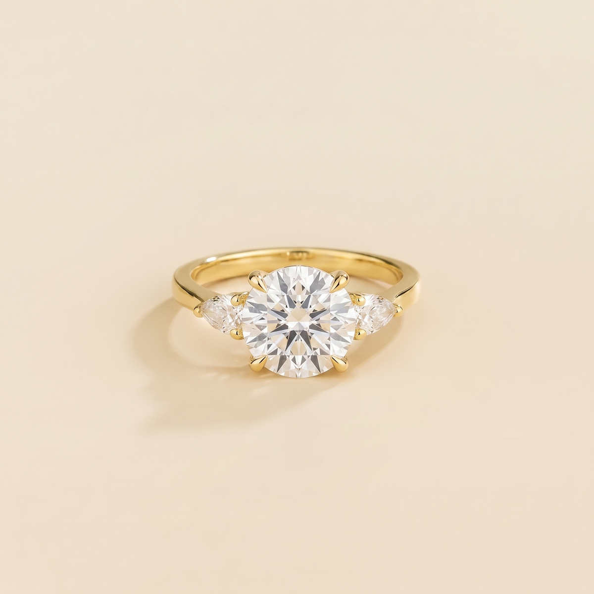 Rosey Round-Cut Lab-Grown Diamond Engagement Ring in Gold – front view