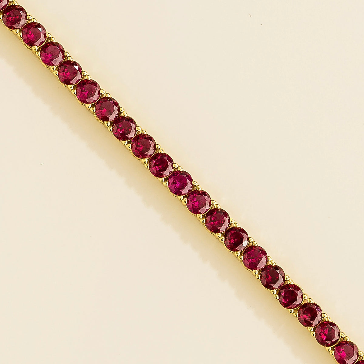 Stacy Gold Tennis Bracelet Set With Ruby - Juvetti London Jewellery