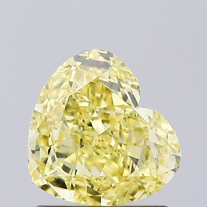 1.02ct Heart lab-grown diamond, Fancy Intense Yellow, VVS2