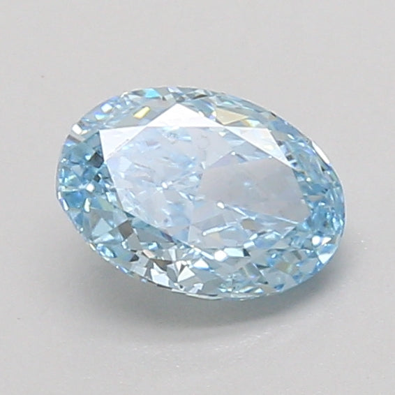 1.01ct Oval lab-grown diamond, Fancy Vivid Blue, VS1 – 360° view