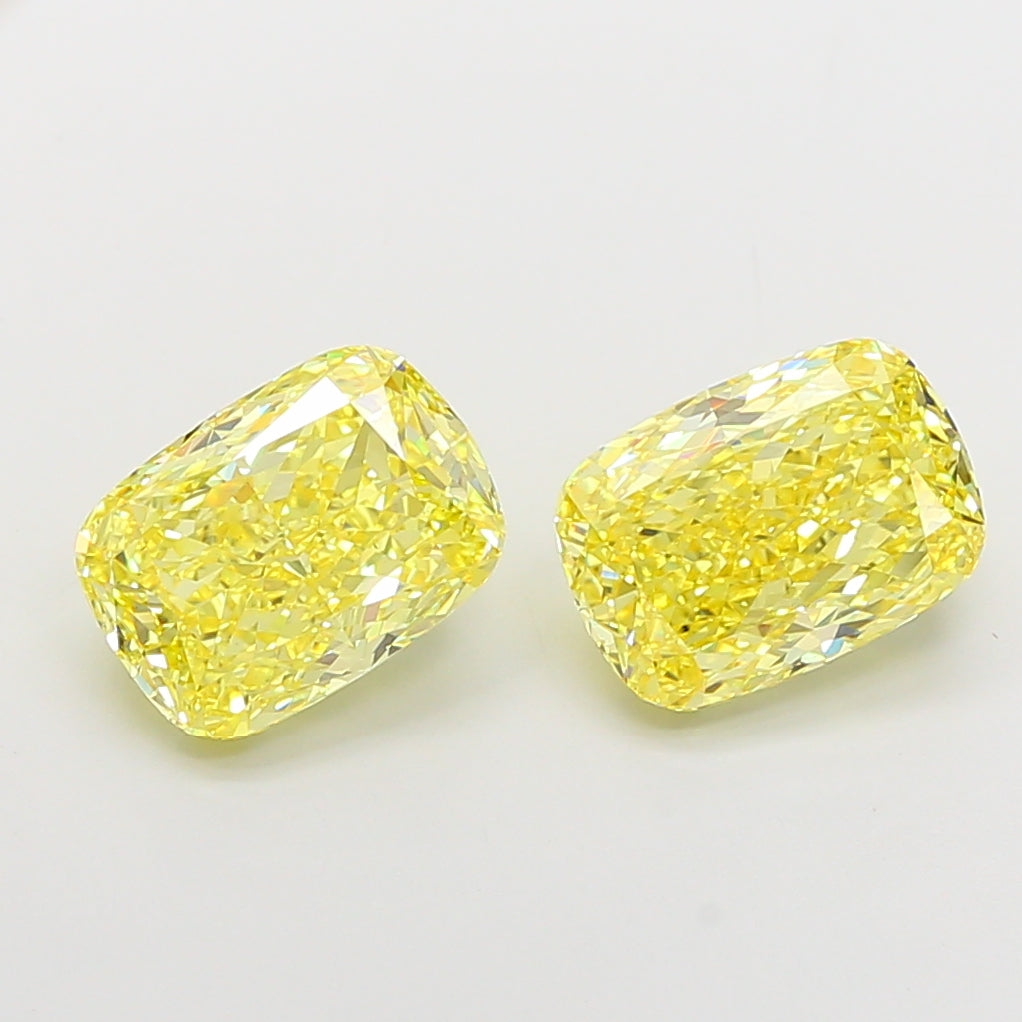 4.13ct Elongated Cushion lab-grown diamond, Fancy Intense Yellow, VS1 – 360° view