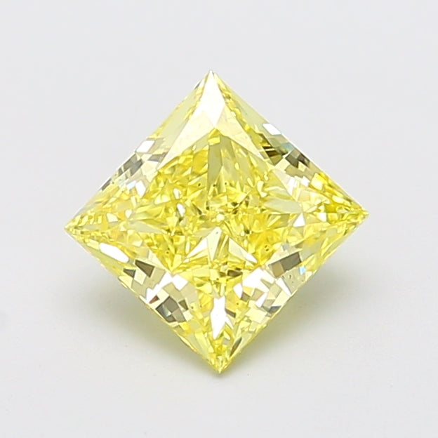 1.63ct Princess lab-grown diamond, Fancy Intense Yellow, VS2