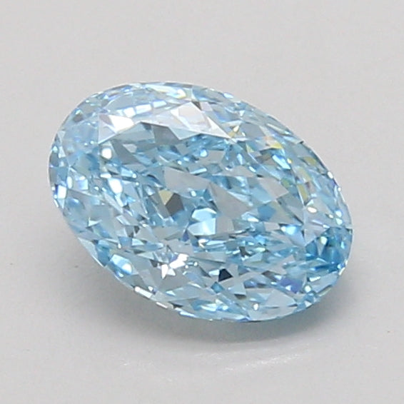 1.07ct Oval lab-grown diamond, Fancy Vivid Blue, VS1 – 360° view