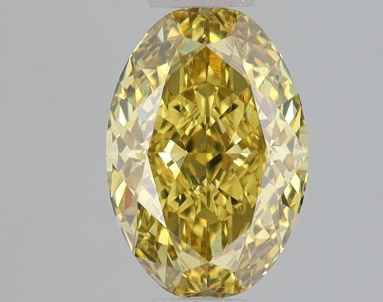 0.98ct Oval lab-grown diamond, Fancy Vivid Yellow, VS1 – 360° view