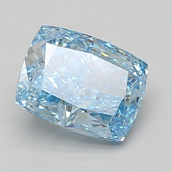 1.58ct Elongated Cushion lab-grown diamond, Fancy Vivid Blue, VS1