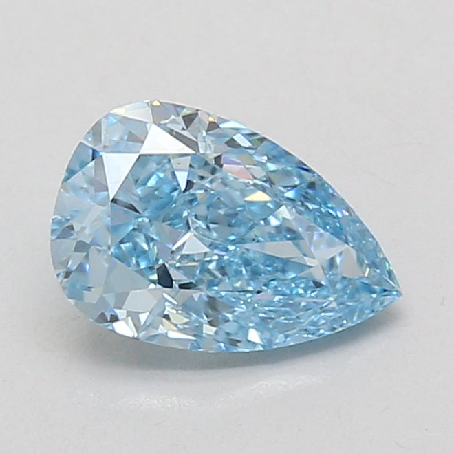 1.45ct Pear lab-grown diamond, Fancy Vivid Blue, VVS2 – 360° view