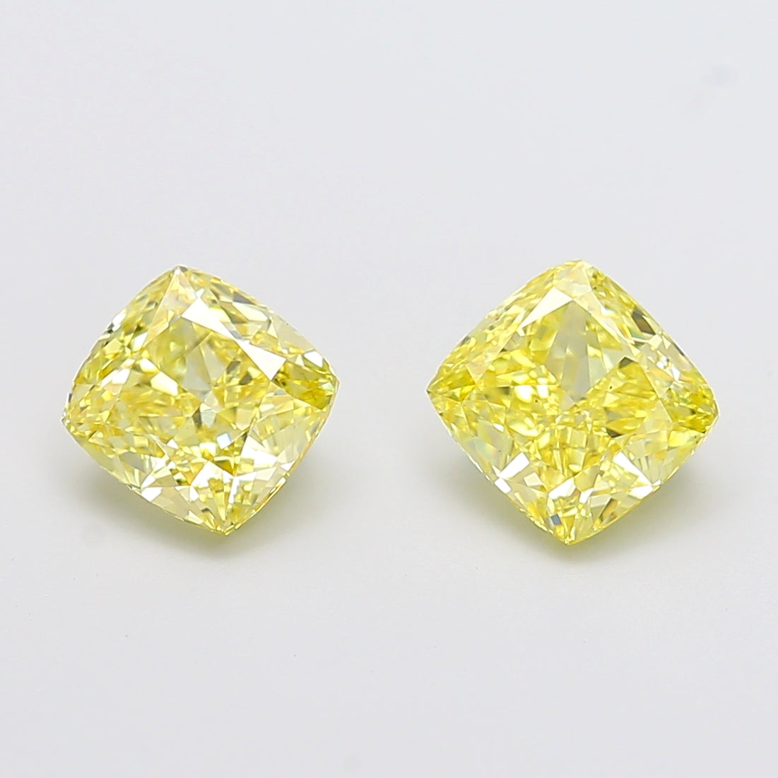 2ct Cushion lab-grown diamond, Fancy Intense Yellow, VS2