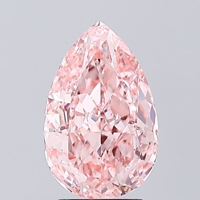 3.03ct Pear lab-grown diamond, Fancy Vivid Pink, VVS2