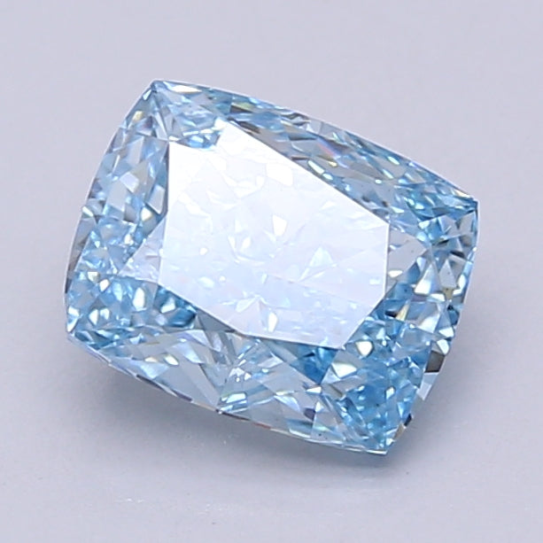 2ct Elongated Cushion lab-grown diamond, Fancy Vivid Blue, VS1