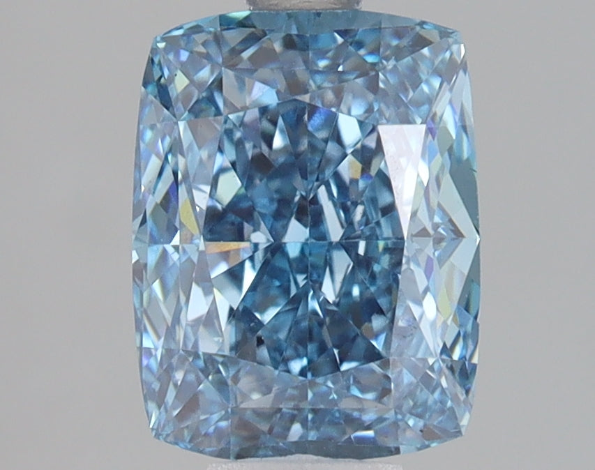 2.08ct Elongated Cushion lab-grown diamond, Fancy Vivid Blue, VS1