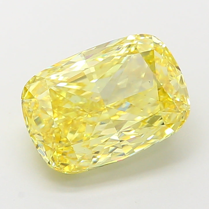4.01ct Elongated Cushion lab-grown diamond, Fancy Intense Yellow, VS1 – 360° view