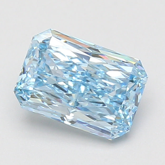 1.53ct Radiant lab-grown diamond, Fancy Vivid Blue, VS1 – 360° view