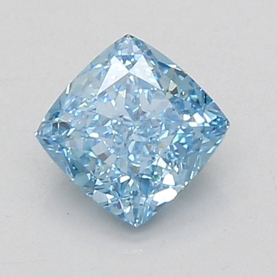 1.03ct Cushion lab-grown diamond, Fancy Vivid Blue, VVS2 – 360° view