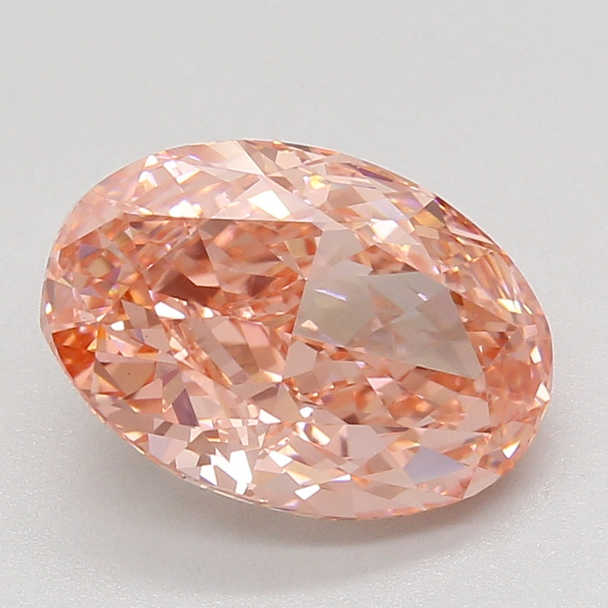 5ct Oval lab-grown diamond, Fancy Vivid Pink, VS1 – 360° view