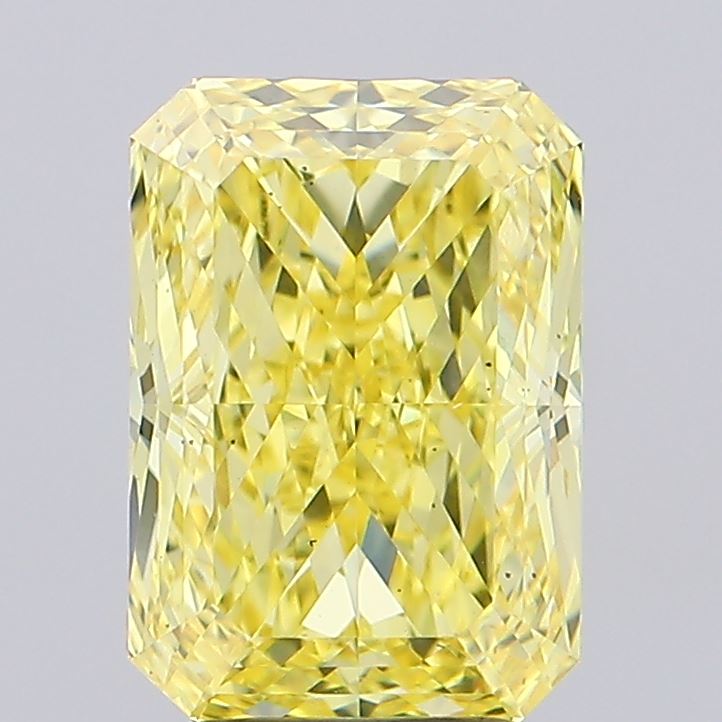 3.02ct Radiant lab-grown diamond, Fancy Intense Yellow, VS2
