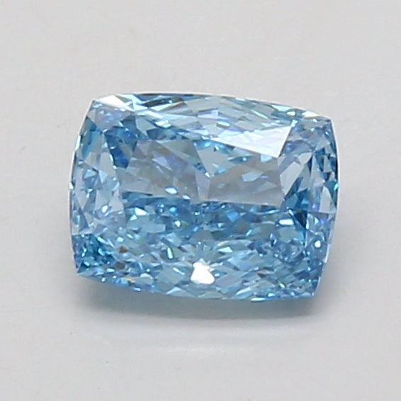 IGI certificate for 0.89ct Elongated Cushion lab-grown diamond, Fancy Vivid Blue, VVS2