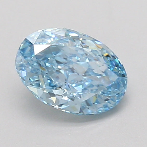 1.08ct Oval lab-grown diamond, Fancy Vivid Blue, VVS2 – 360° view