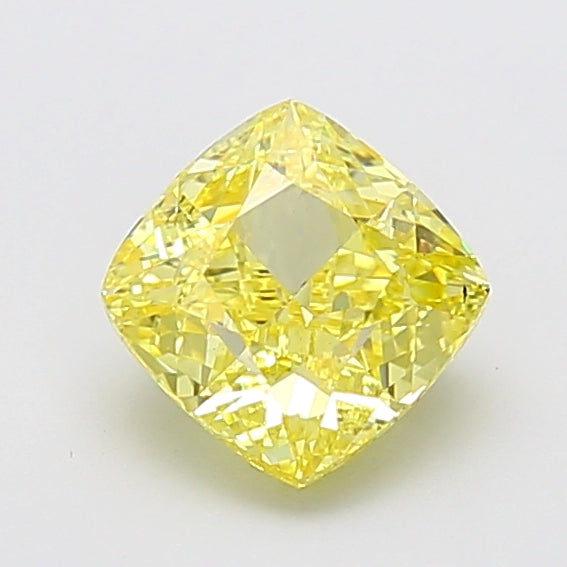 2.01ct Cushion lab-grown diamond, Fancy Intense Yellow, VS2