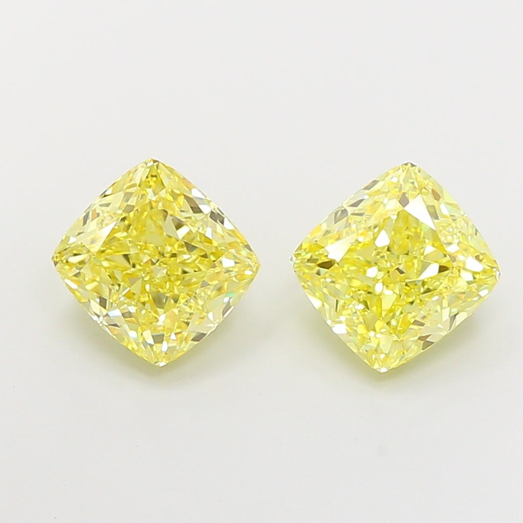 3.12ct Cushion lab-grown diamond, Fancy Intense Yellow, VS1