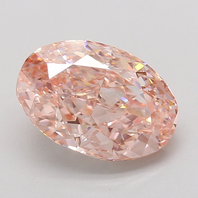 4.03ct Oval lab-grown diamond, Fancy Vivid Pink, VVS2 – 360° view