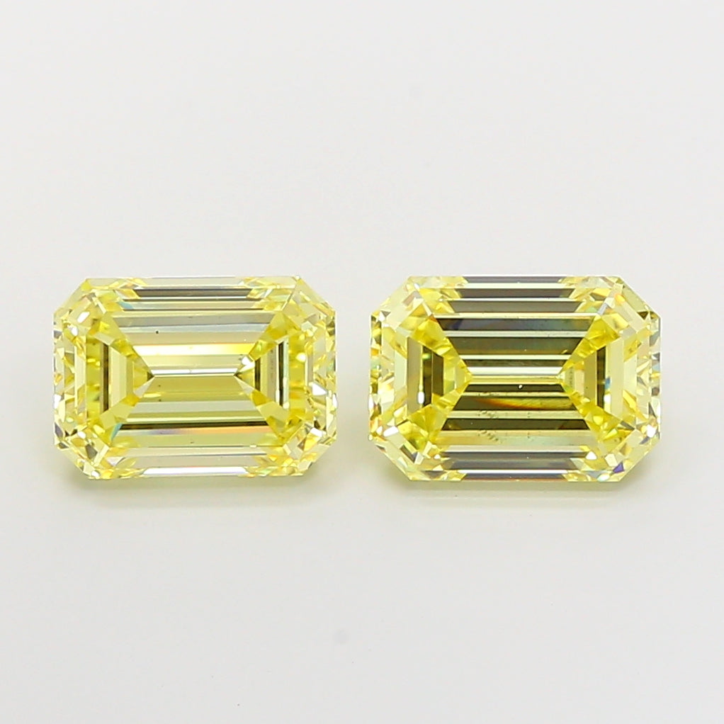4.01ct Emerald lab-grown diamond, Fancy Yellow, VS2