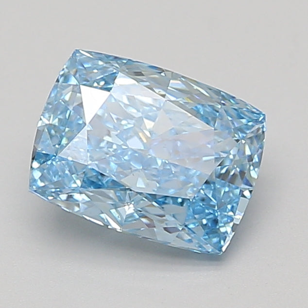 2.06ct Elongated Cushion lab-grown diamond, Fancy Vivid Blue, VS2 – 360° view