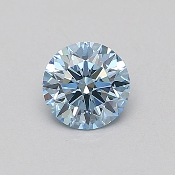 0.52 Ct Round Lab Diamond • Fancy Vivid Blue VS1 Ideal Cut IGI