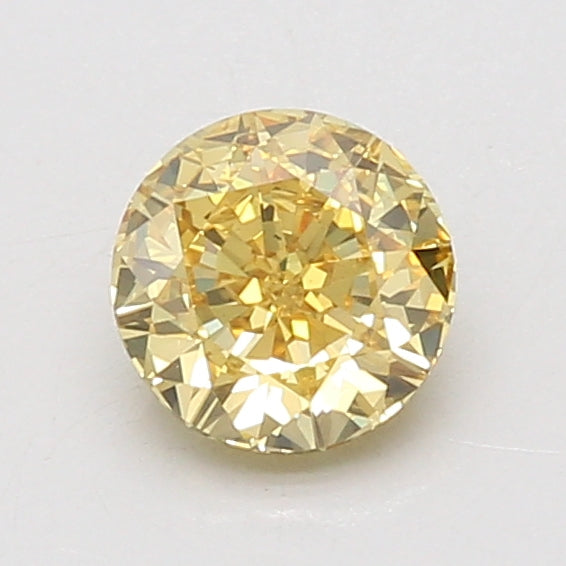 1ct Round lab-grown diamond, Fancy Intense Yellow, VS1