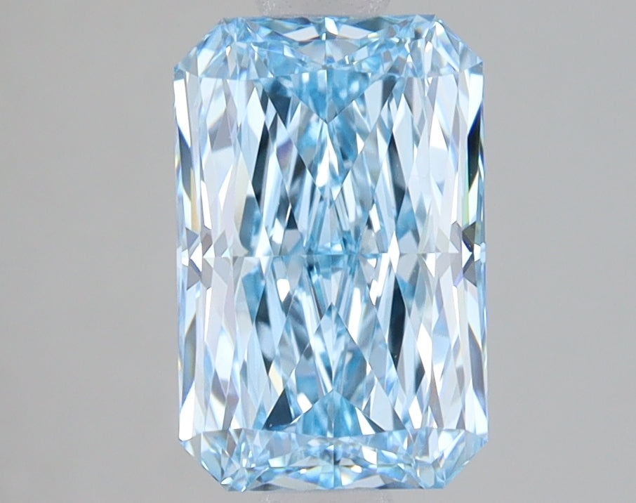 2.08ct Radiant lab-grown diamond, Fancy Vivid Blue, VVS2 – 360° view