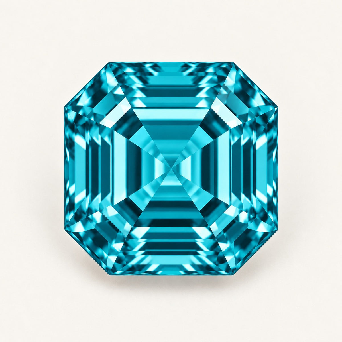 Teal lab-grown spinel, asscher cut