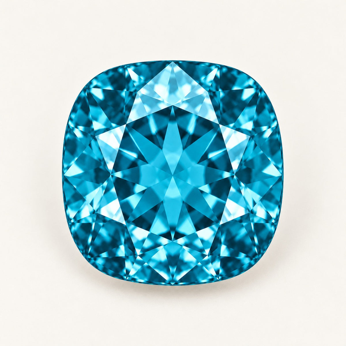 Teal lab-grown spinel, cushion cut