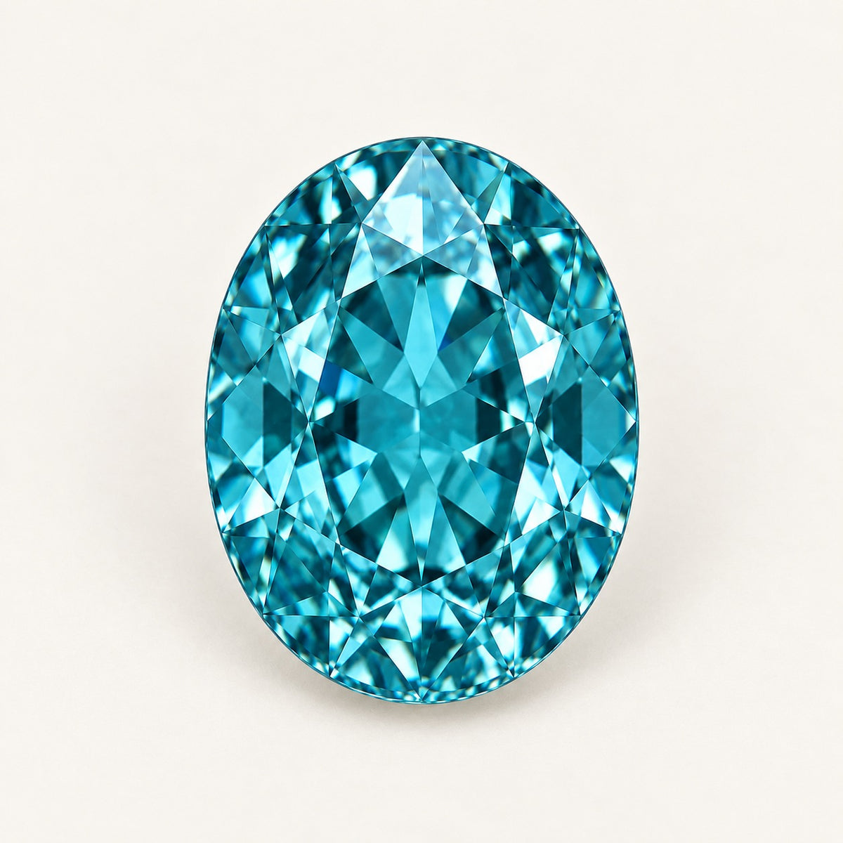 Teal lab-grown spinel, oval cut
