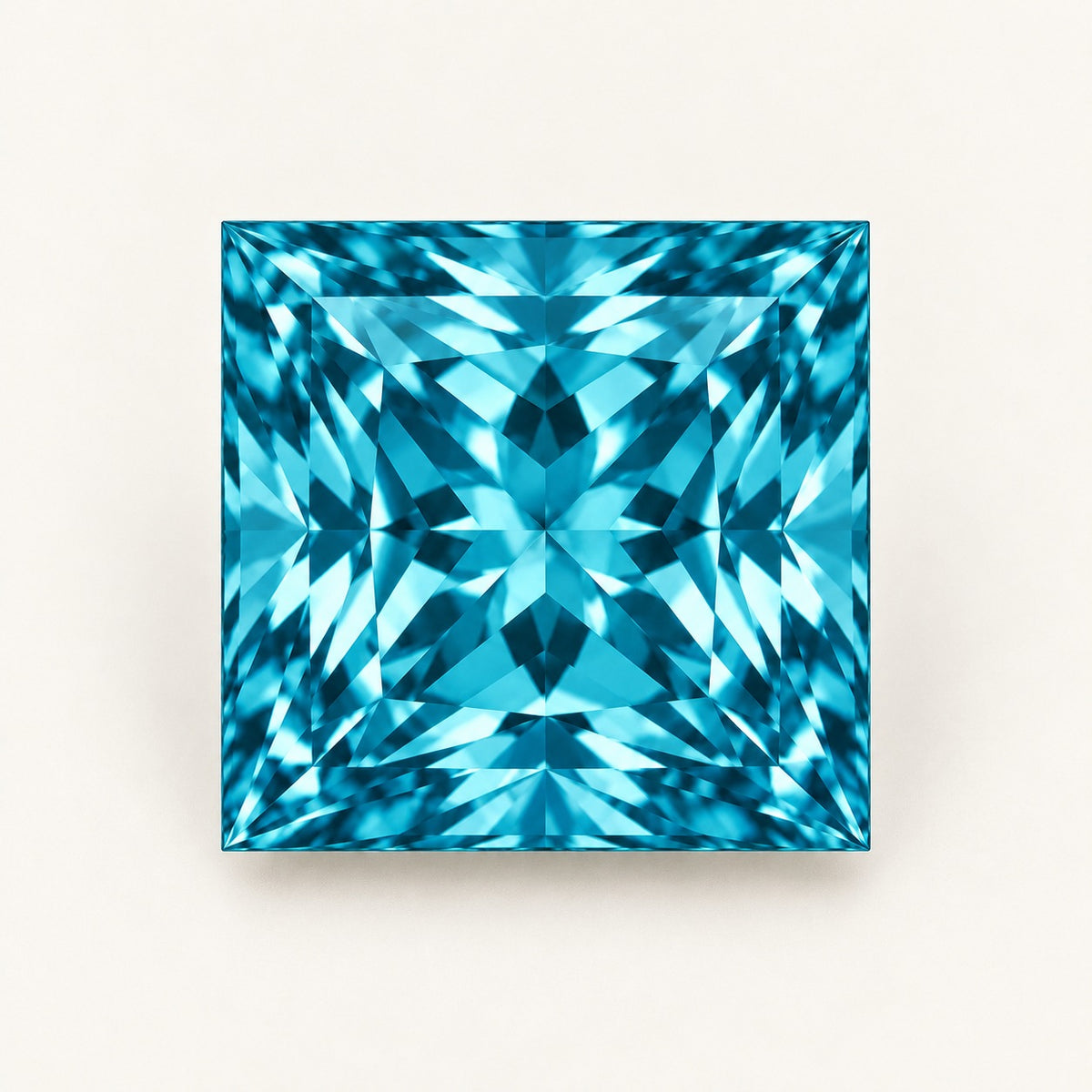 Teal lab-grown spinel, princess cut
