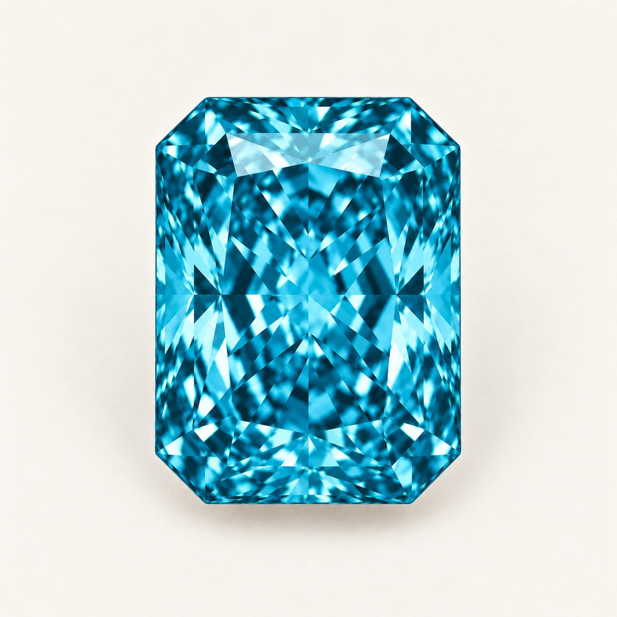 Teal lab-grown spinel, radiant cut