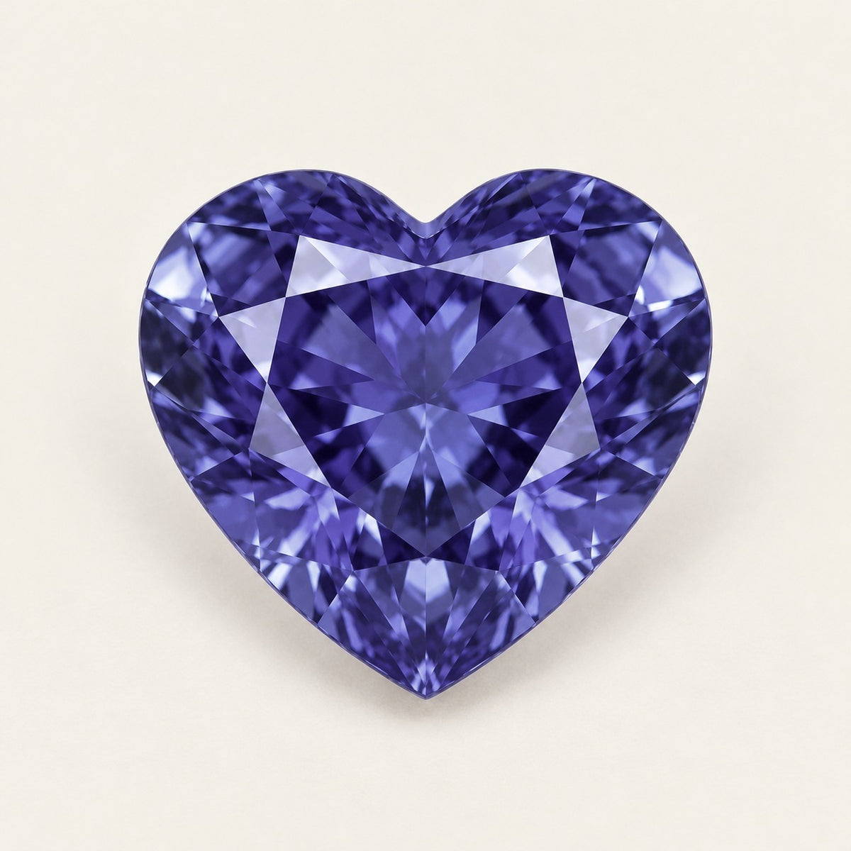 Violet blue lab-grown sapphire, heart cut