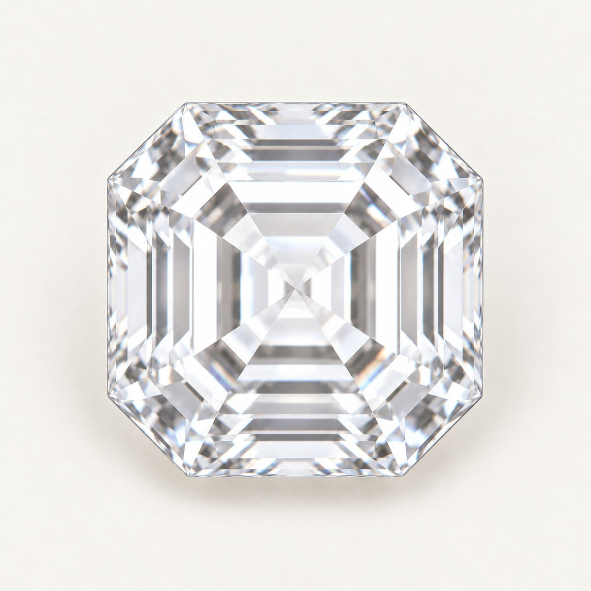 White lab-grown spinel, asscher cut