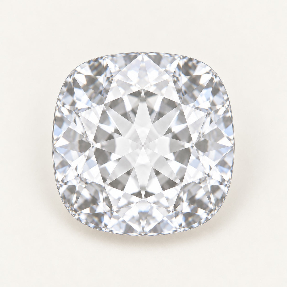 White lab-grown spinel, cushion cut