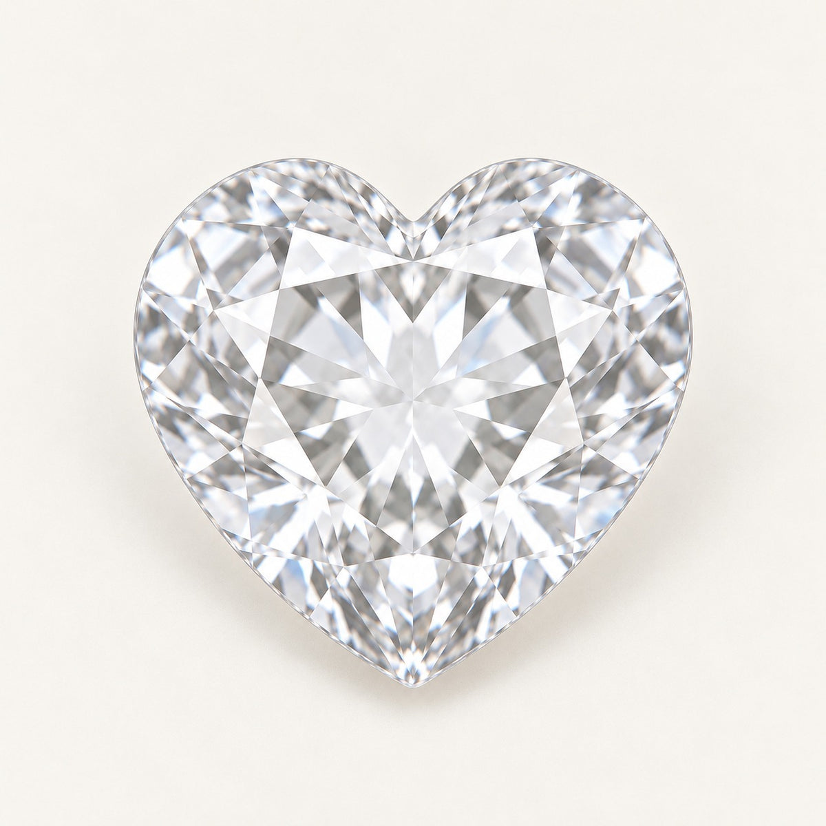 White lab-grown spinel, heart cut