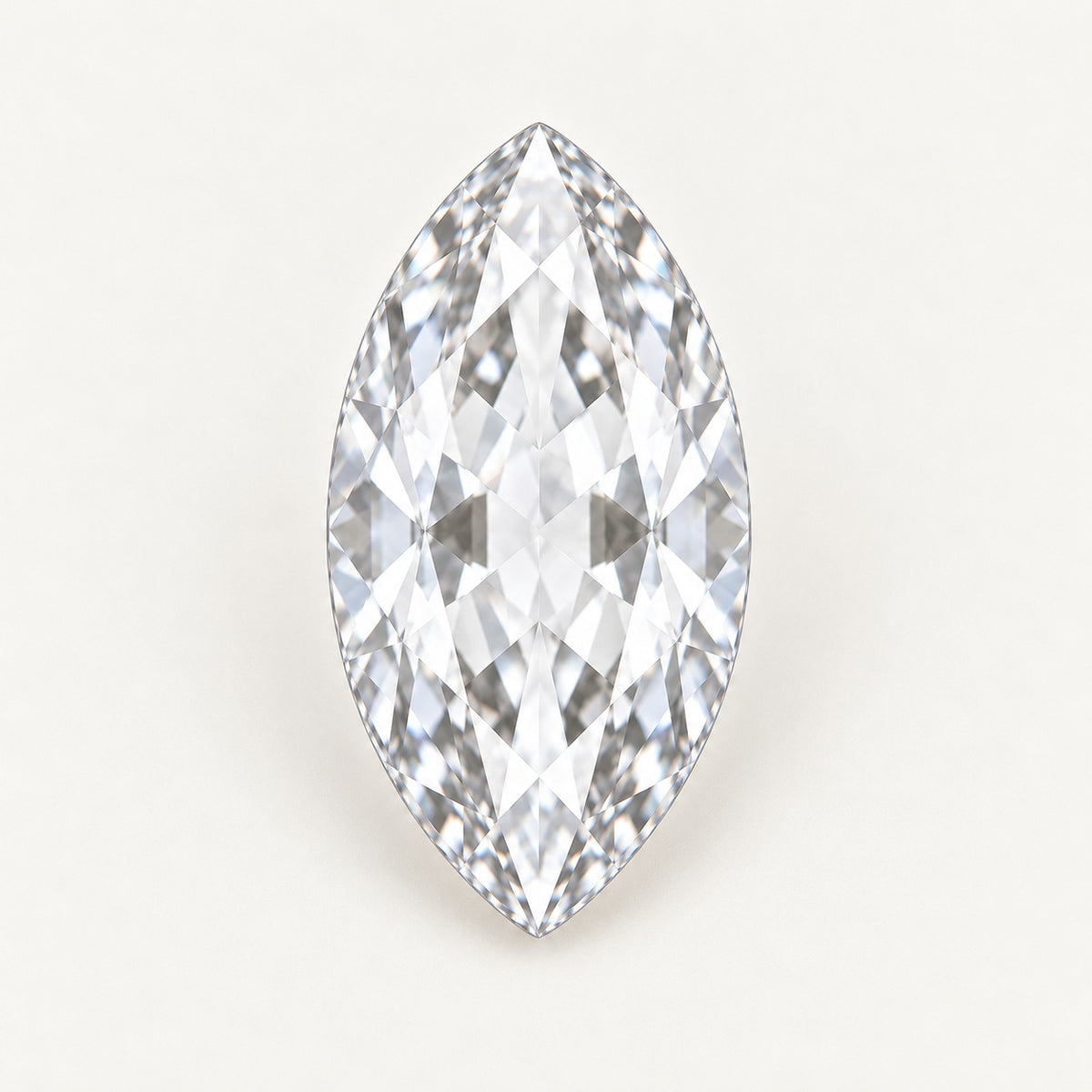 White lab-grown spinel, marquise cut